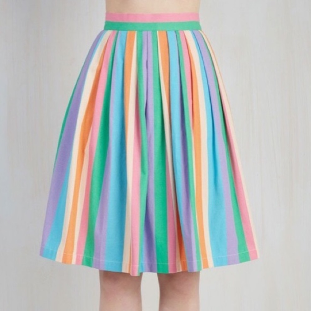 Pastel Retro Modcloth Rainbow Skirt